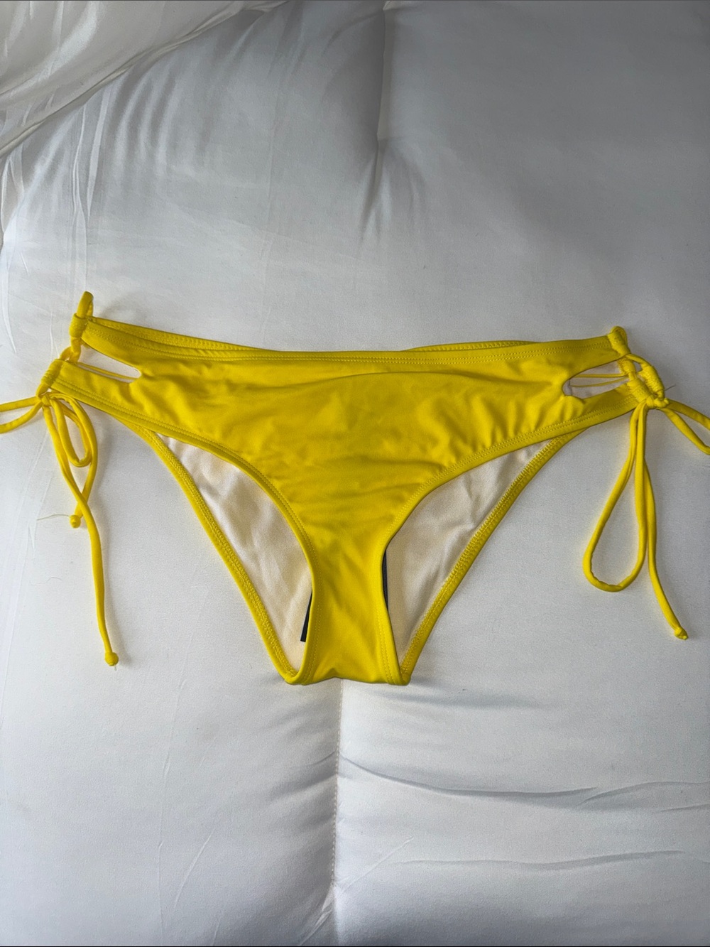 NWT Lost Ink Yellow Bikini Bottoms XL Strappy Side Cutout Tie Swim Brief